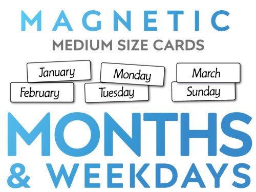 Magnetic Months and Weekdays Medium Sized Cards